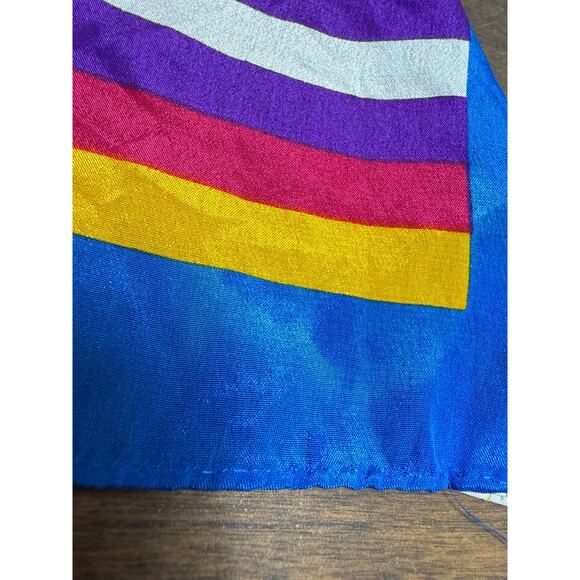 Elaine Gold For Collection XIIX Ltd. 100% Silk Striped Scarf Women's Accessory - Picture 2 of 12